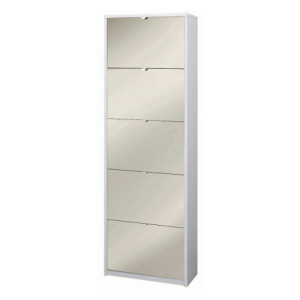 Scarpiera 5 Ante Specchio P29 Bianco Fiammato Sarmog – Capienza e Stile