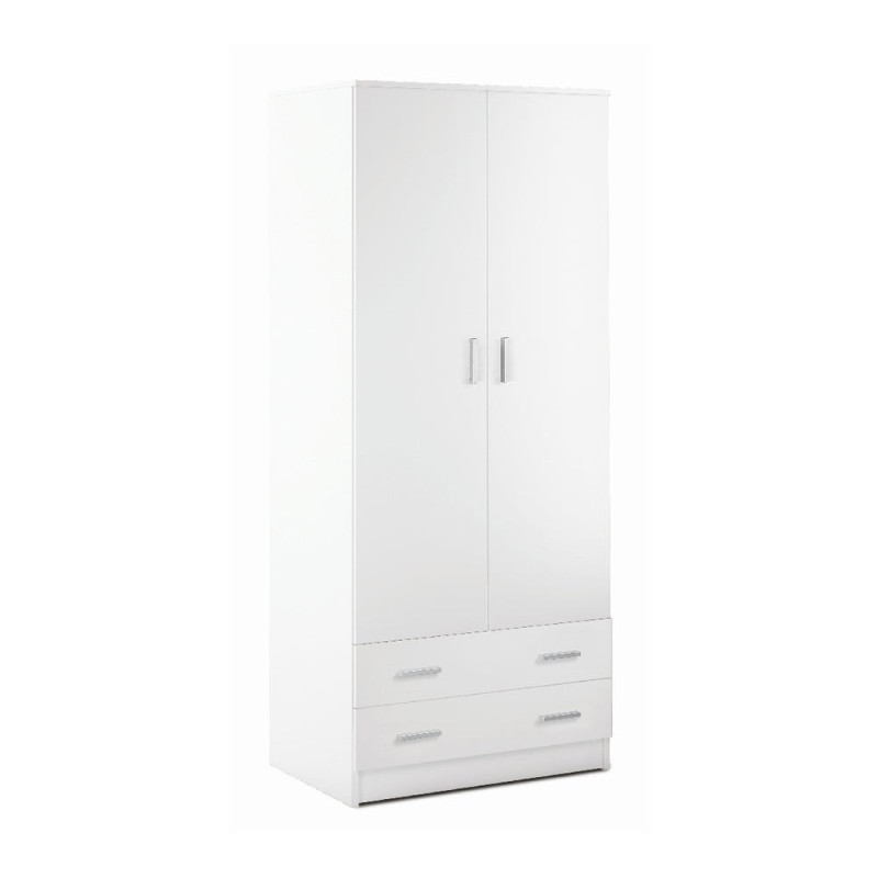 Armadio 2 Ante 2 Cassetti Kit Bianco Sarmog – Compatto e Luminoso