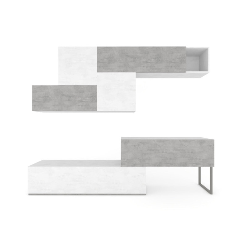 Parete attrezzata H202 L247 ossido bianco 247x45x202 Sarmog
