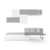 Parete attrezzata H202 L247 ossido bianco 247x45x202 Sarmog