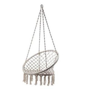 Sedia dondolo tessuto ecru Ø60/80xH45-100 cm da giardino