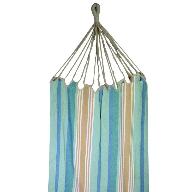 Amaca tessuto righe verde acqua con sacca 200x100 cm resistente