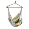 Sedia dondolo tessuto righe giallo con cuscino 130x100 cm