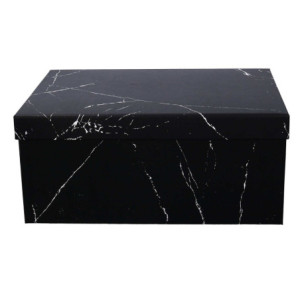 Zoom Scatola cartone 1-10 marmorizzato nero rettangolare cm 37,5x29h16
