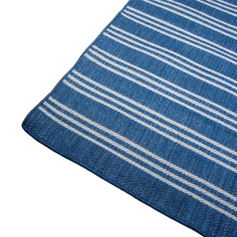 Tappeto da esterno polipropilene righe azzurro 160x230 cm