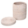 Scatola rattan Algarve bianca tonda Ø20xH24 cm decorativa