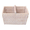 Portatutto rattan Algarve bianco rettangolare 26x21xH15 cm pratico