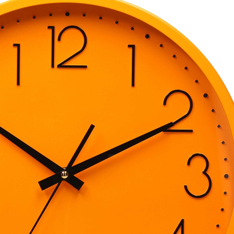 Orologio plastica arancione tondo Ø35 cm design moderno casa