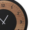 Orologio legno naturale e nero Ø50 cm moderno da parete
