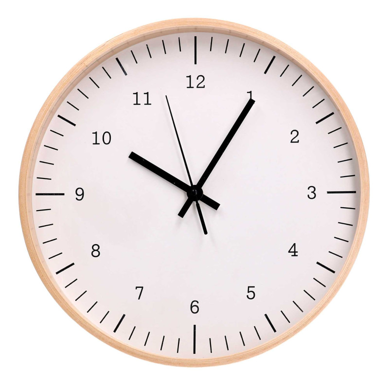 Orologio legno bianco tondo Ø31,5x5 cm design moderno casa