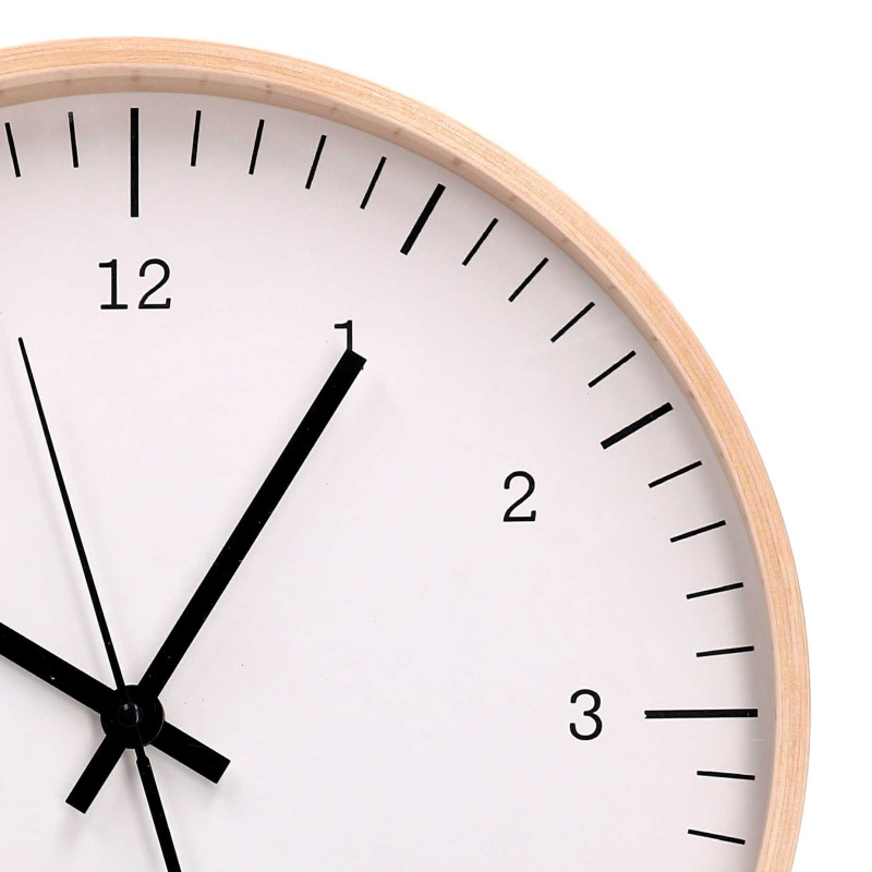 Orologio legno bianco tondo Ø31,5x5 cm design moderno casa