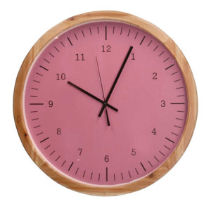 Orologio legno rosa tondo Ø45 cm design moderno parete