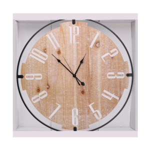 Zoom Orologio legno naturale tondo cm ø60h3,5
