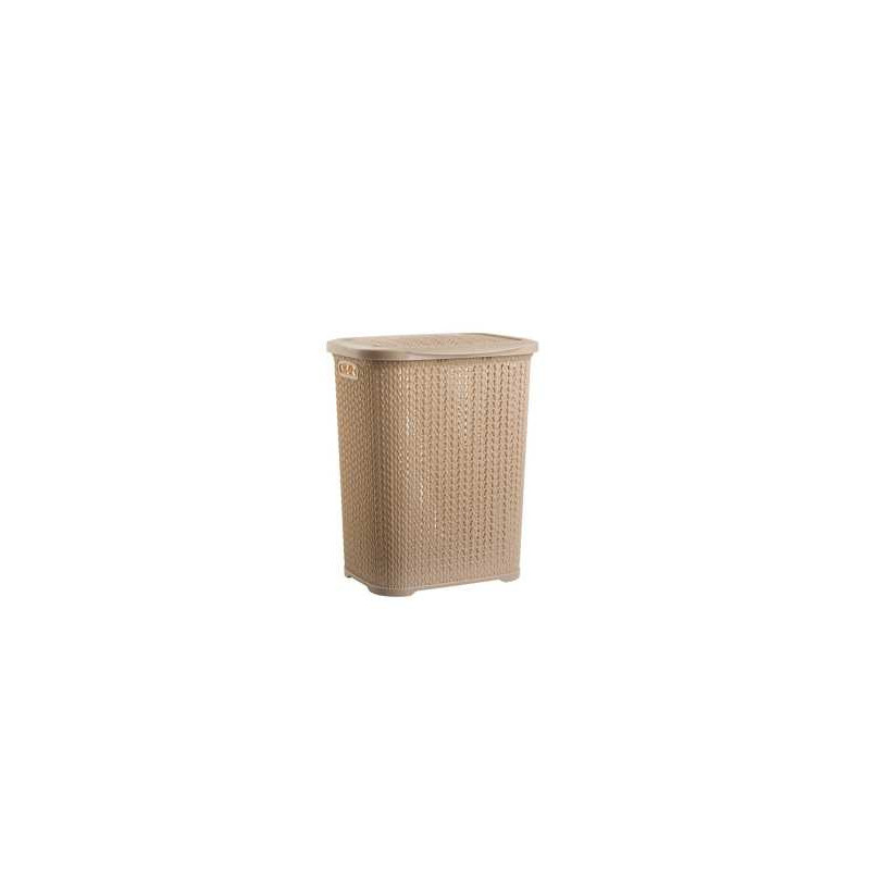 Cestone plastica beige rettangolare 44x36,5xH53,5 cm resistente