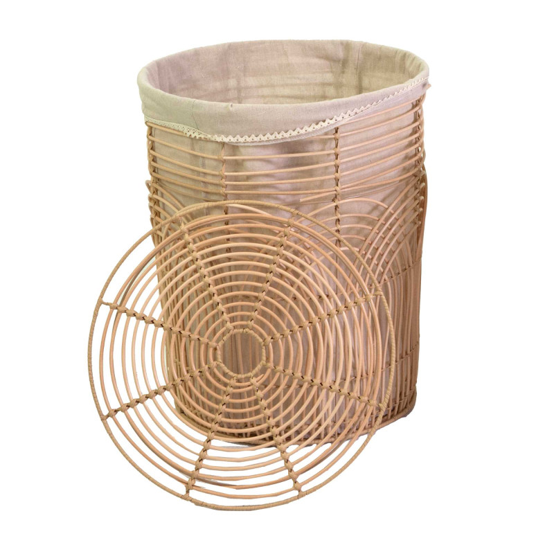 Cestone plastica archi con fodera tondo Ø45xH56 cm capiente