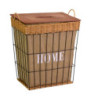 Cestone metallo con fodera e coperchio 45x33xH52 cm robusto