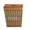 Cestone metallo con fodera e coperchio 45x33xH52 cm robusto