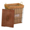 Cestone metallo con fodera e coperchio 45x33xH52 cm robusto