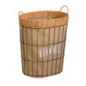 Cestone metallo con fodera e coperchio ovale 45x33xH52 cm robusto