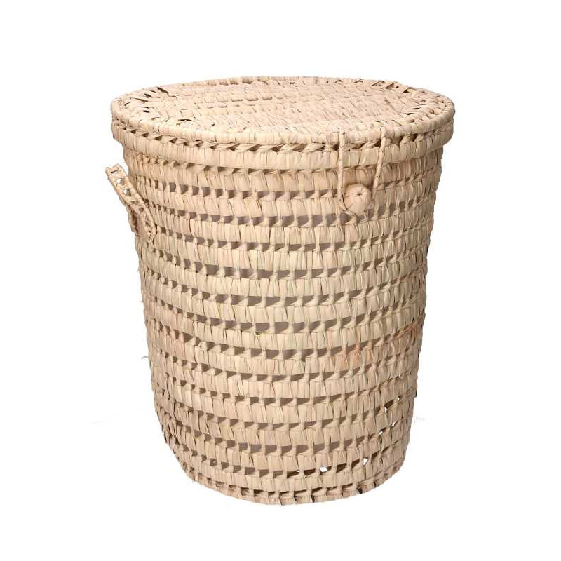 Cestone paglia naturale tondo Ø40xH45 cm capiente e versatile