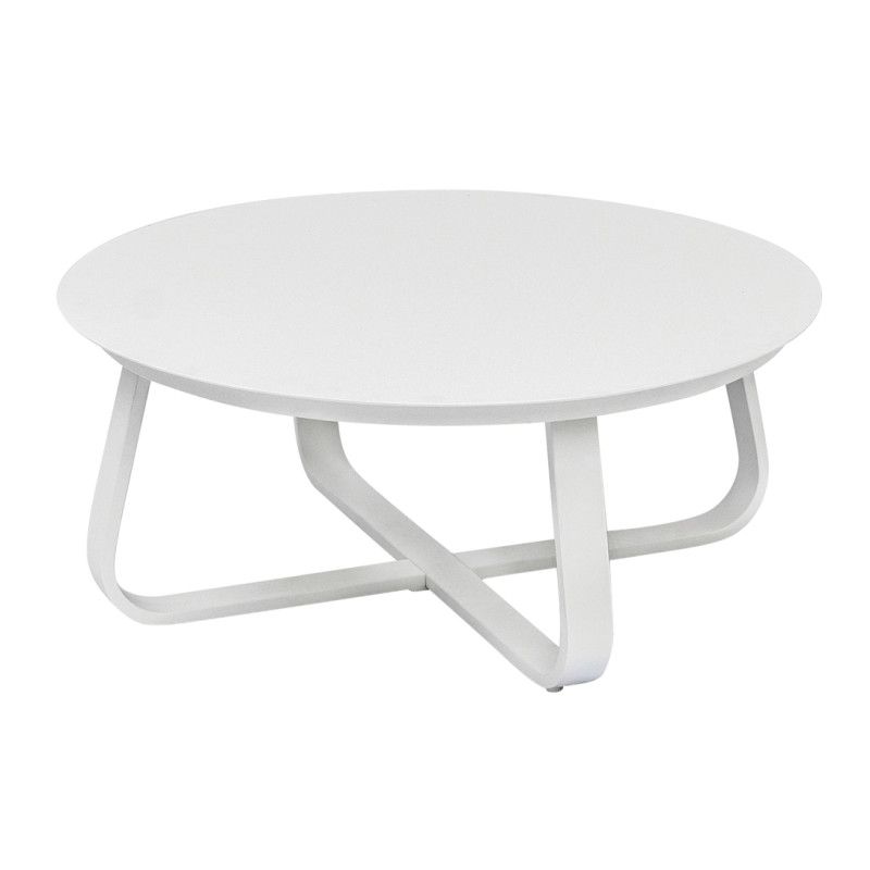 Salotto Monaco Alluminio Bianco Cuscini Alti Beige Moia