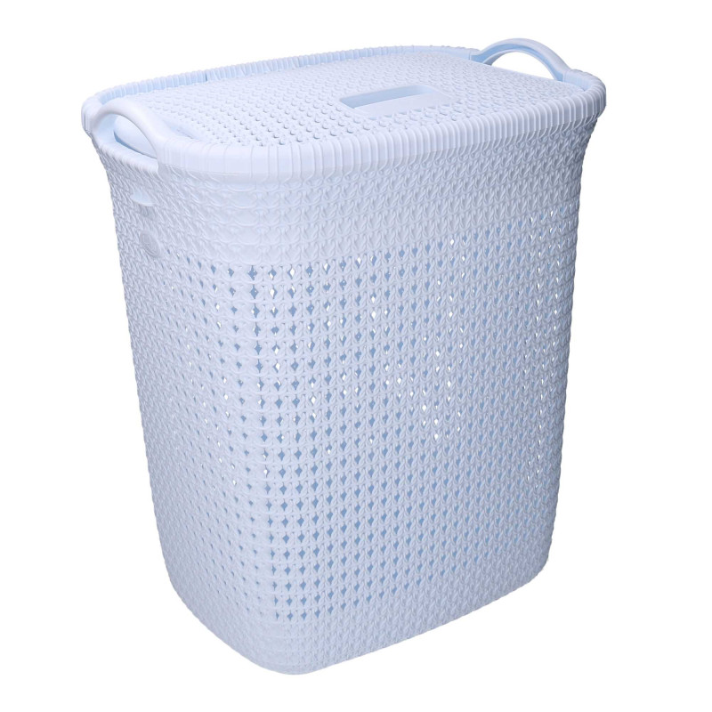 Cestone plastica bianco rettangolare 44x35,7x53 cm capiente e pratico