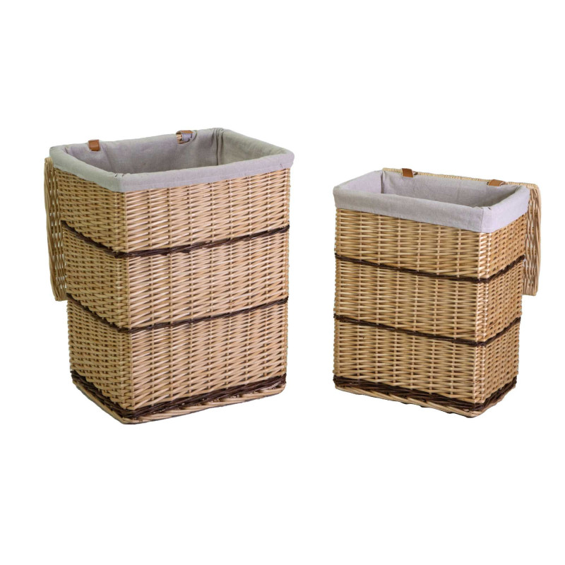 Cestone vimini naturale rettangolare 44x33xH56 cm con fodera