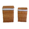 Cestone vimini naturale rettangolare 44x35xH55 cm con fodera
