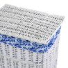 Cestone vimini bianco felce blu rettangolare 45x33xH55 cm elegante