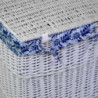 Cestone vimini bianco felce blu rettangolare 45x33xH55 cm elegante