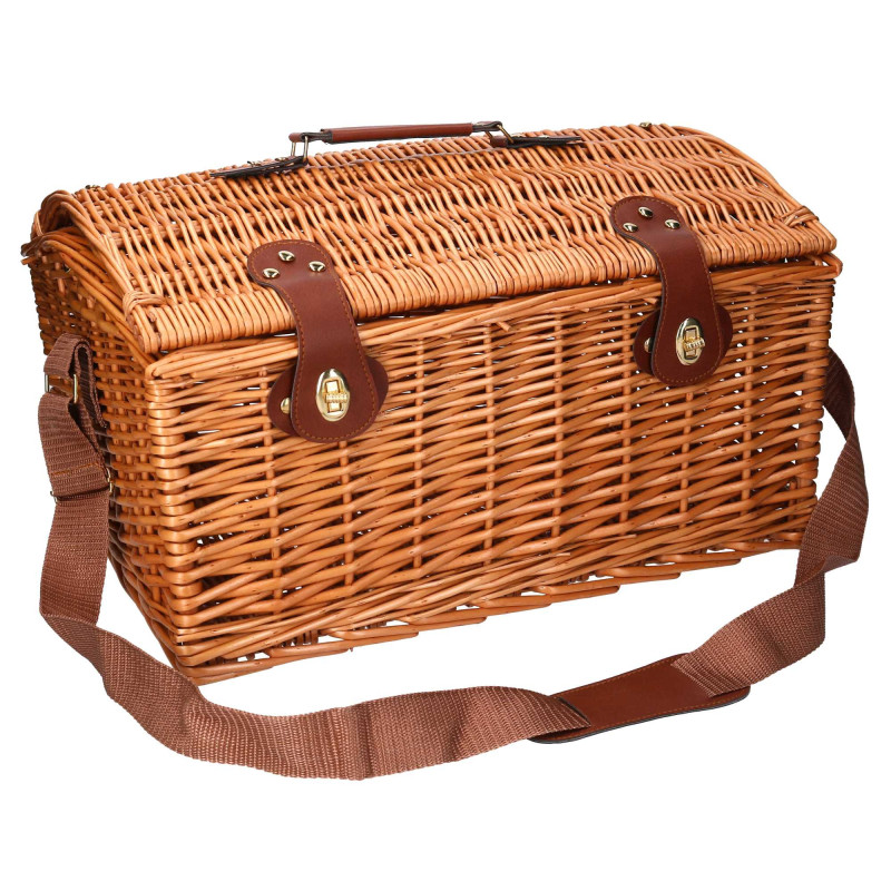 Valigia vimini naturale picnic bombè con tracolla 46×36×h26 cm — levantshop.live