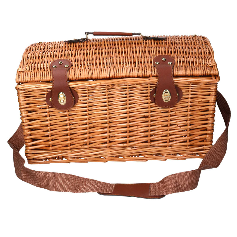 Valigia vimini naturale picnic bombè con tracolla 46×36×h26 cm — levantshop.live