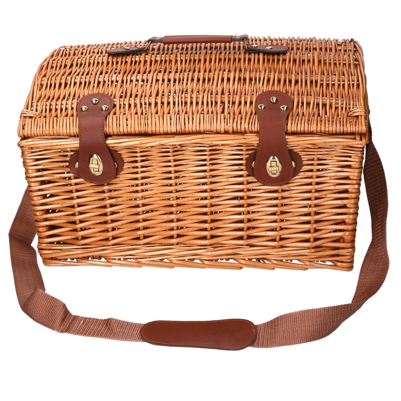 Valigia vimini naturale picnic bombè con tracolla 46×36×h26 cm — levantshop.live