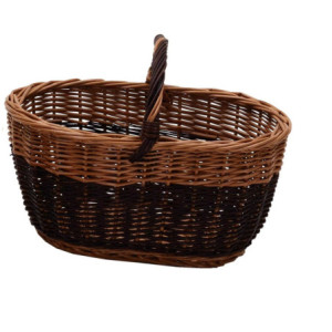 Cesto vimini naturale e nero 50x34xH37 cm elegante e capiente