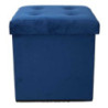 Pouf velluto blu quadro pieghevole 38x38x38 cm elegante