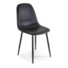 Sedia ecopelle Jacky nera struttura metallo 43x55xH86 cm