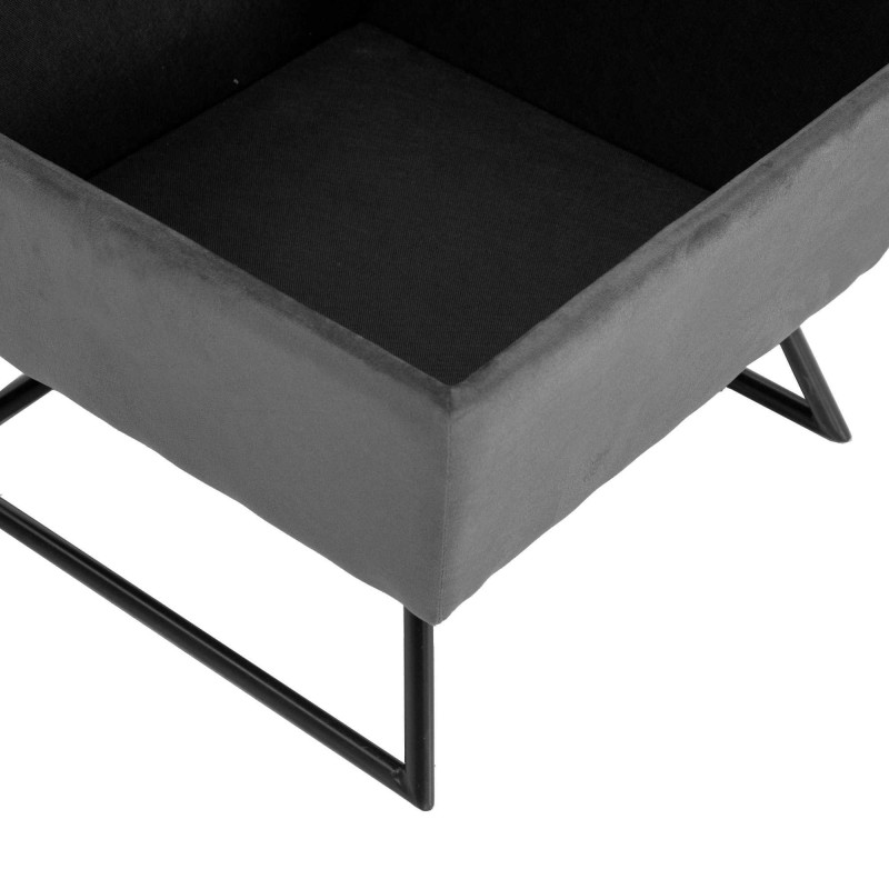 Pouf tessuto con gambe grigio quadro 58x58xH42,5 cm elegante