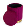 Pouf contenitore velluto rosso tondo Ø36xH43 cm elegante