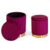 Pouf contenitore velluto rosso tondo Ø36xH43 cm elegante