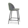Sgabello velluto Sammi grigio struttura nera 44x48x65-91 cm