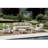 Salotto Monaco Alluminio Bianco Cuscini Alti Beige Moia