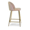 Sgabello velluto Sammi crema struttura oro 44x48x65-91 cm