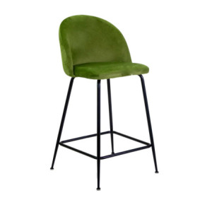 Sgabello Sammi velluto verde struttura nera elegante e moderno