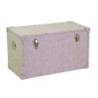 Baule ecopelle crema rettangolare 80x40xH50 cm elegante e capiente