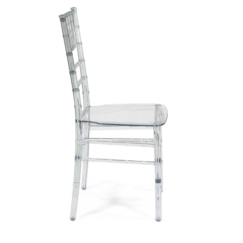 Sedia policarbonato Chiavari trasparente monoblocco 46,5x41,5xH90,5