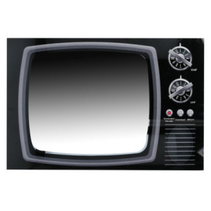 Specchio vetro TV nero rettangolare 60x40x0,5 cm moderno