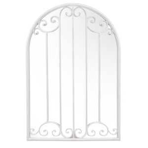 Specchio metallo avorio 66x96 cm elegante verticale soggiorno