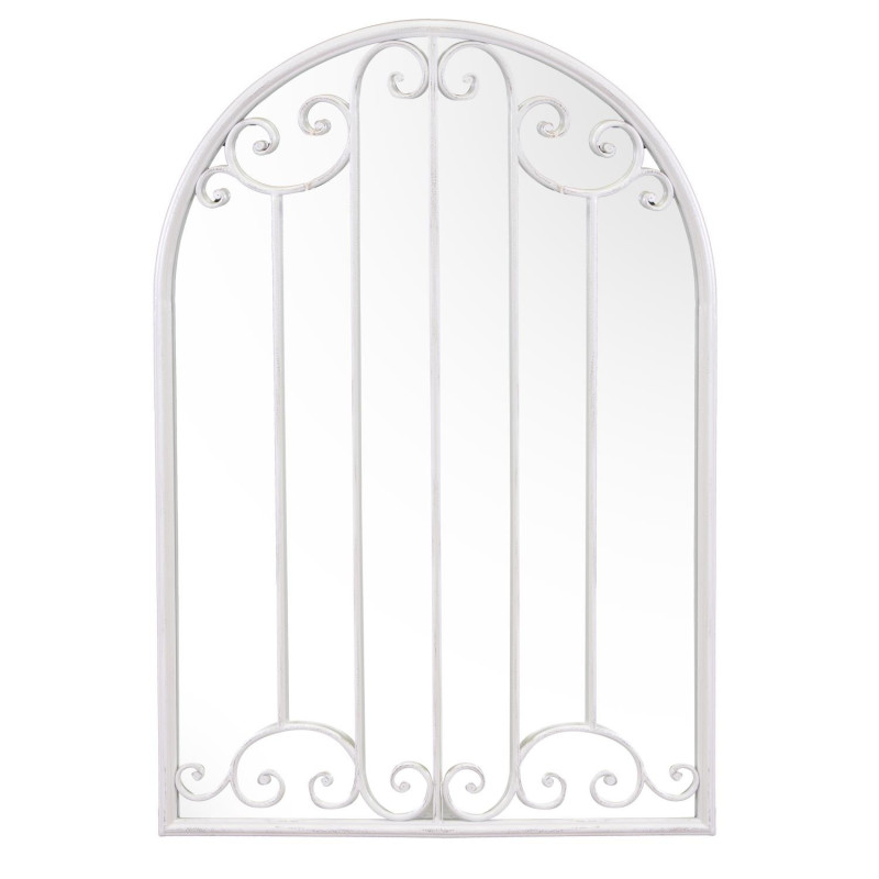 Specchio metallo avorio 66x96 cm elegante verticale soggiorno
