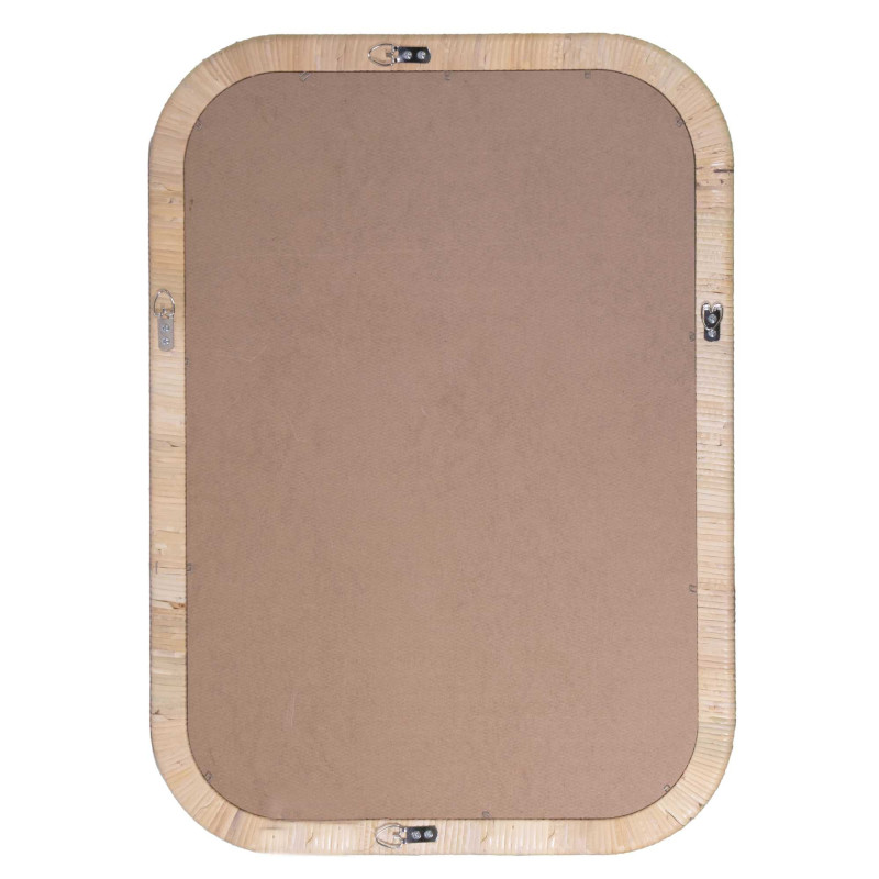 Specchio rattan fasciato naturale rettangolare 50x2x70 cm