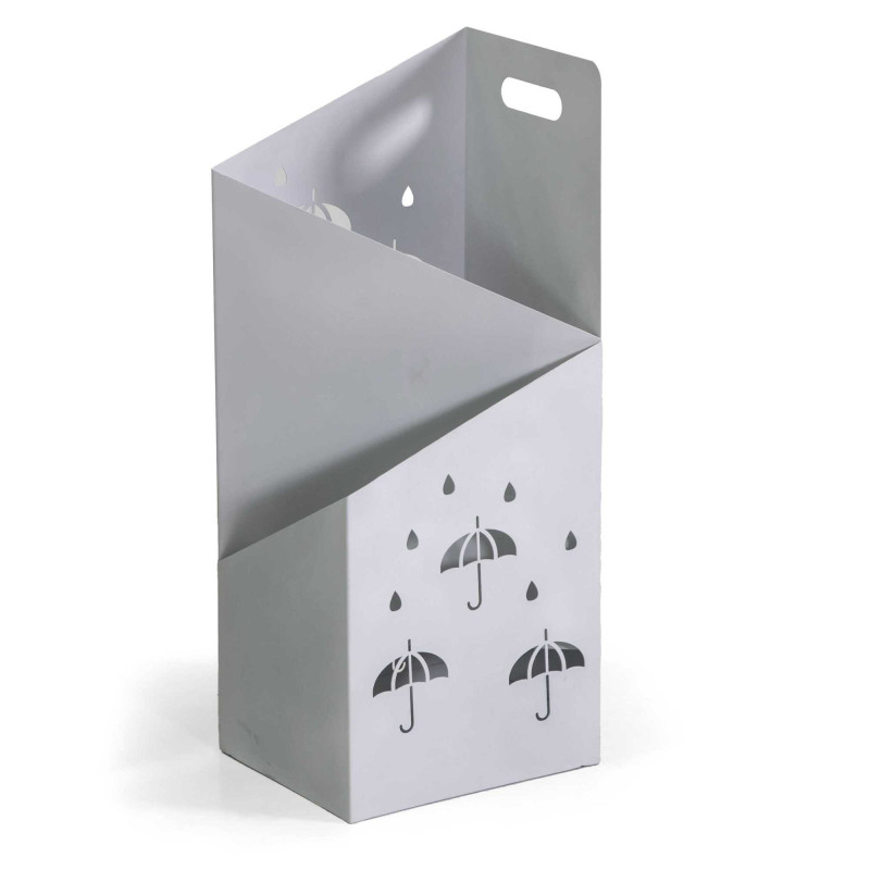 Portaombrelli metallo bianco rettangolare 25x20H60 moderno e capiente